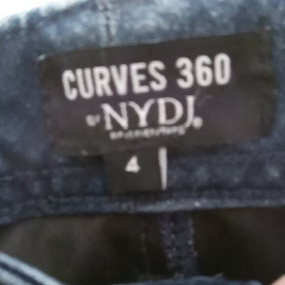 NYDI Curves 360 Women's Size 4 SHAPE Distressed Straight Dark Blue Jeans. - Picture 2 of 10